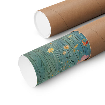 Image of poster packaged securely in a cardboard tube