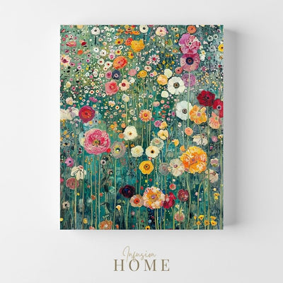 Product image of An Overgrown Floral Garden Dance canvas wall art.
