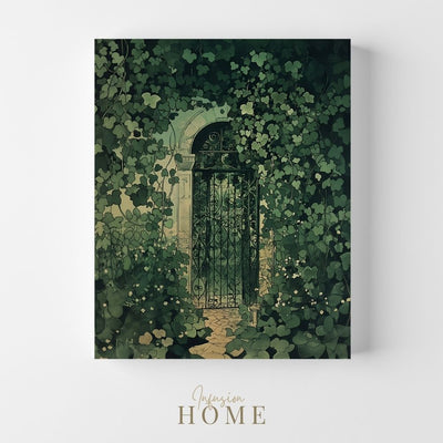 Wall art of Victorian Eden with Intricate Ironwork and Ivy mockup image 1