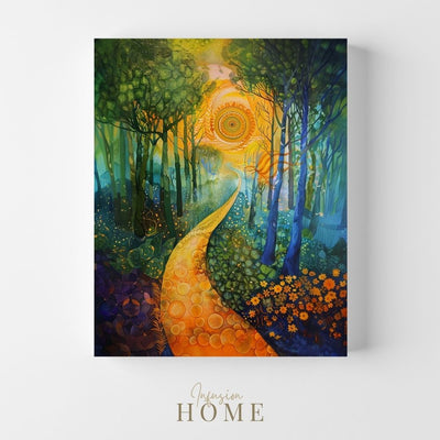 Product image of Forest of Radiance with Sunlit Paths and Petals canvas wall art for Infusion Home.
