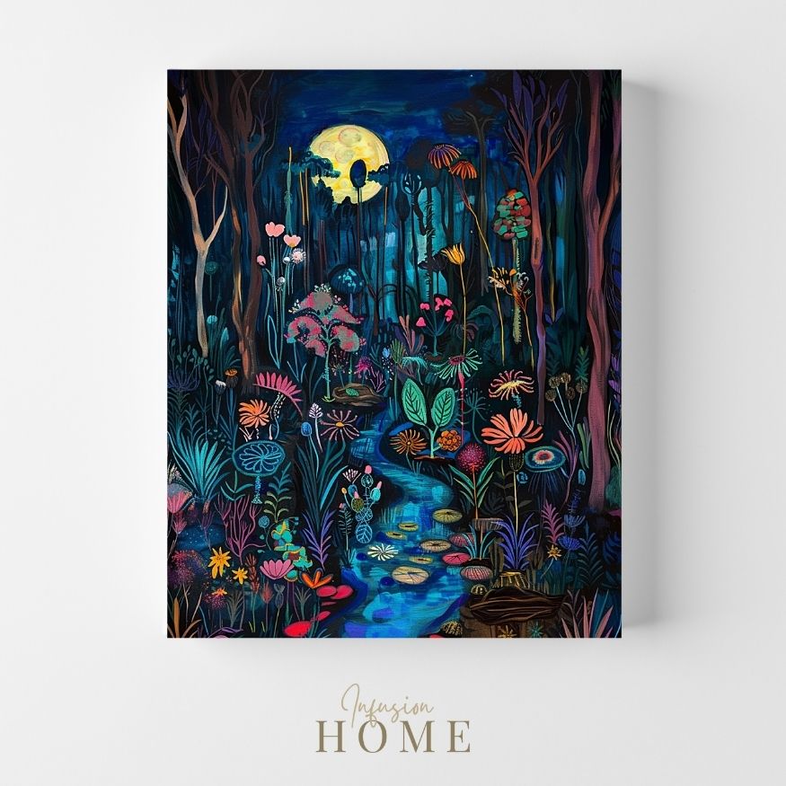 Product image of Night Illumination - A Moonbeam Garden Adventure canvas wall art