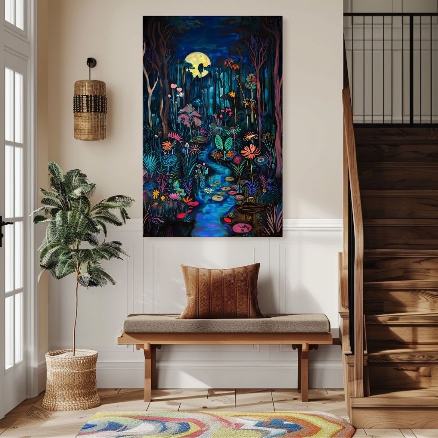 Product image of Night Illumination - A Moonbeam Garden Adventure canvas wall art