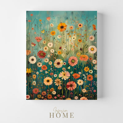 Product image showing canvas wall art of Colorful Melody - Wildflower Meadow in Full Bloom