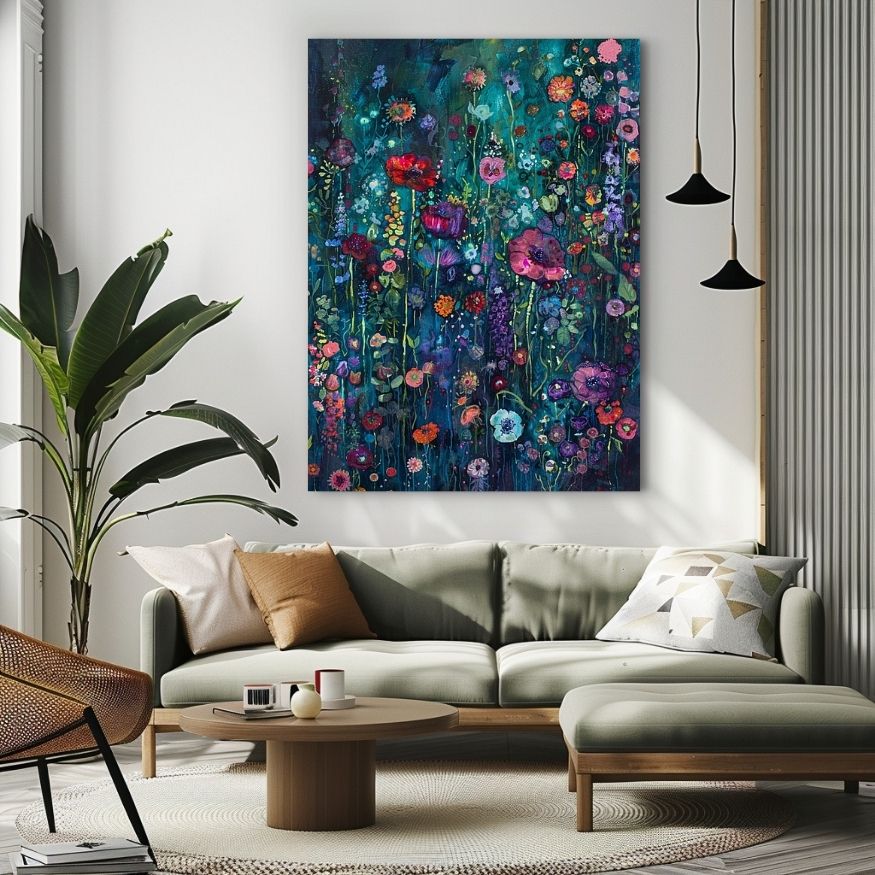 Product image of Summer's Secret - Deep Colors in a Hidden Garden canvas wall art