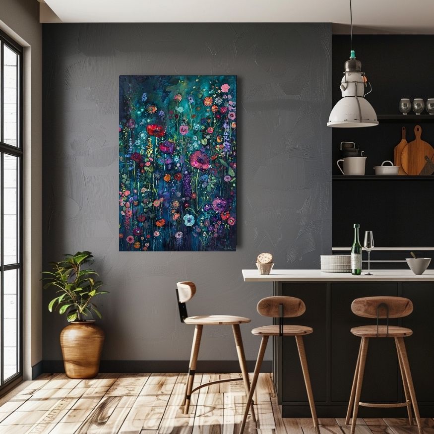 Product image of Summer's Secret - Deep Colors in a Hidden Garden canvas wall art