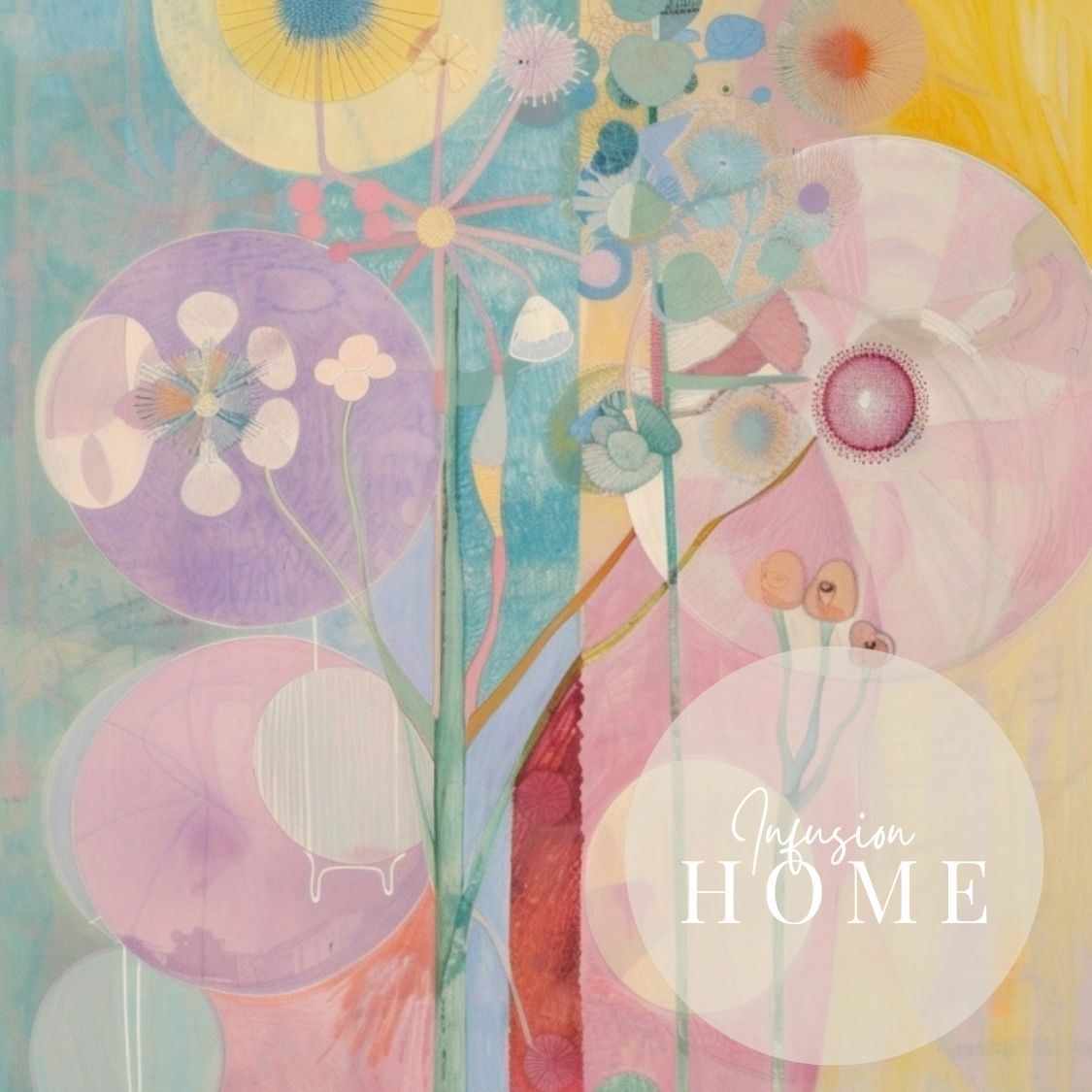 Closeup of poster wall art showing 'Blooming Softness – Floral Abstract in Pink and Neutral'