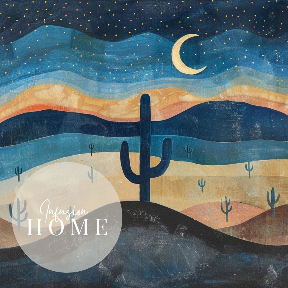 Cactus under Cosmos – Star-Filled Desert Night - Infusion Home