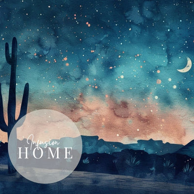 Starry Desert Silence – Tranquil Cactus Nights - Infusion Home