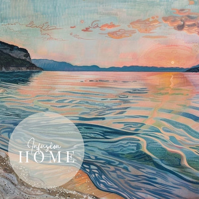 Twilight Waters – Secluded Beach during Golden Hour - Infusion Home