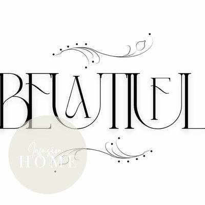 Beautiful – Minimal Elegant Black and White Wall Art Print