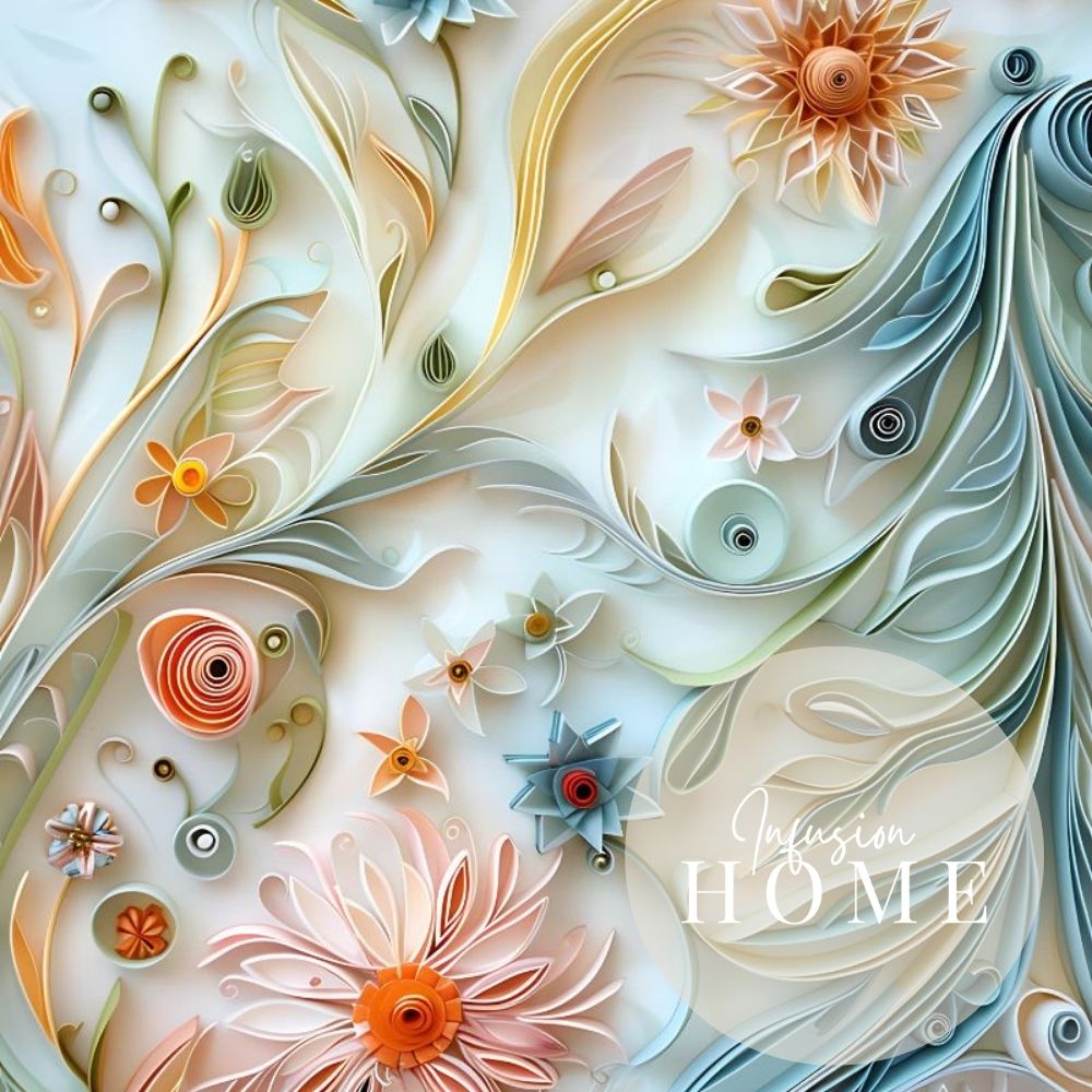 Meadow Breeze Paper Cut Floral Wall Art Printable