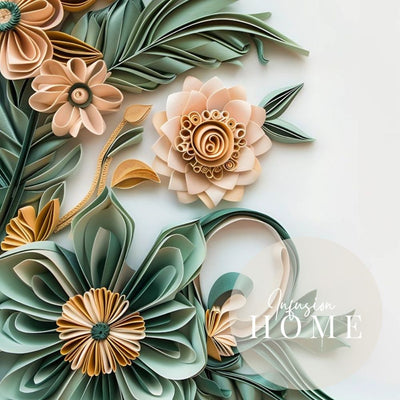 Sage Garden Paper Cut Floral Wall Art Printable