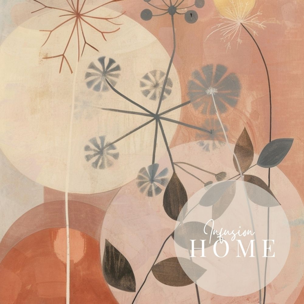 Nordic Botanics Stylized Minimal Floral Art in Warm Neutrals