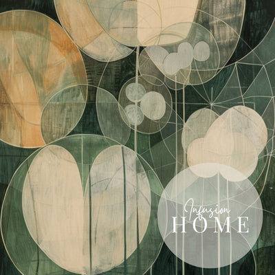 Botanical Shadows Nordic Floral Wall Art in Green and Cream