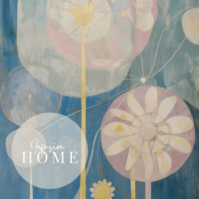 Soft Garden Dance Abstract Florals in Blue and Lilac Tones