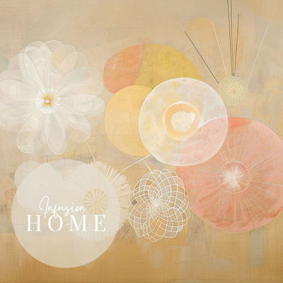 Golden Light Minimalist Abstract Flowers in Soft Neutrals