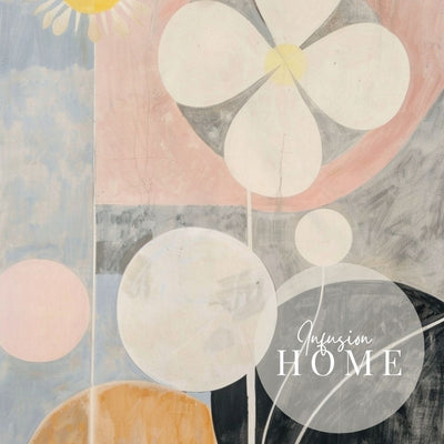 Soft Geometry Stylized Minimal Floral Art in Muted Pastels