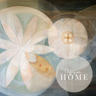 Celestial Abstract Floral Art in Soft Neutrals