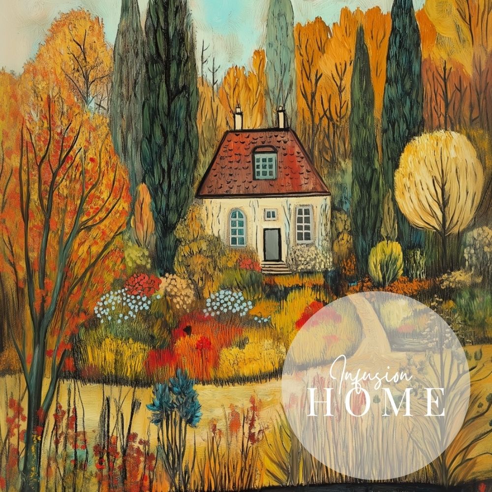 Autumnal Bliss – Enchanted Cottage Garden Scene - Infusion Home