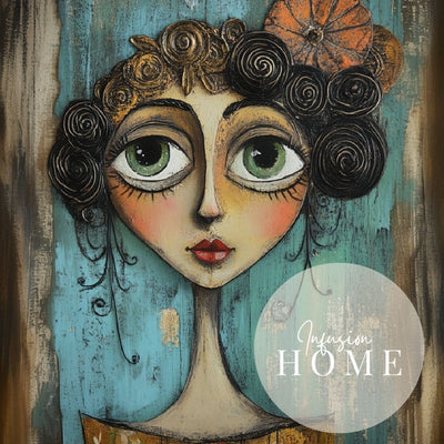 Bold Expressions – Vibrant Woman in Whimsical Style - Infusion Home