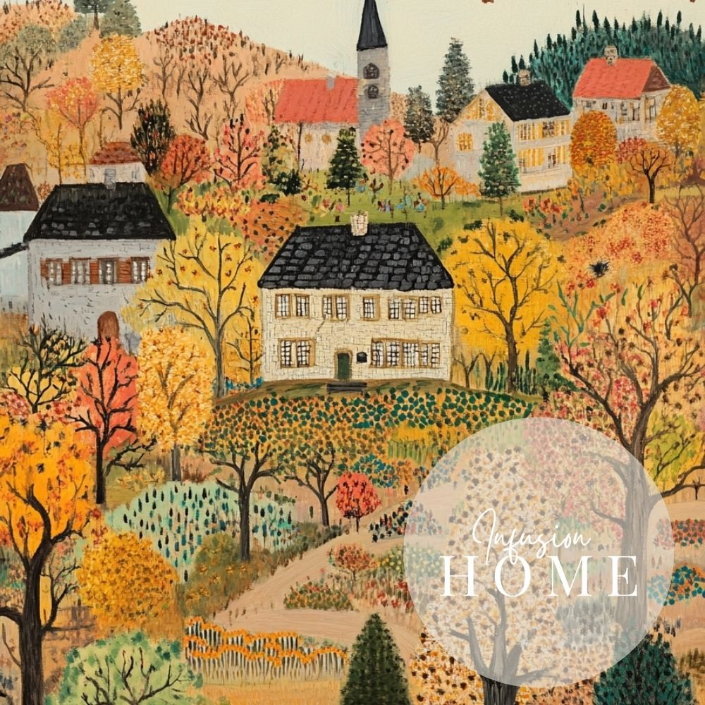 Countryside Bliss – A Vibrant Village in Autumn - Infusion Home