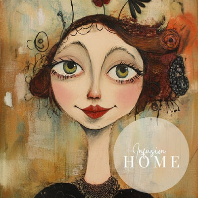 Joyful Portrait – Whimsical Mixed Media Art - Infusion Home