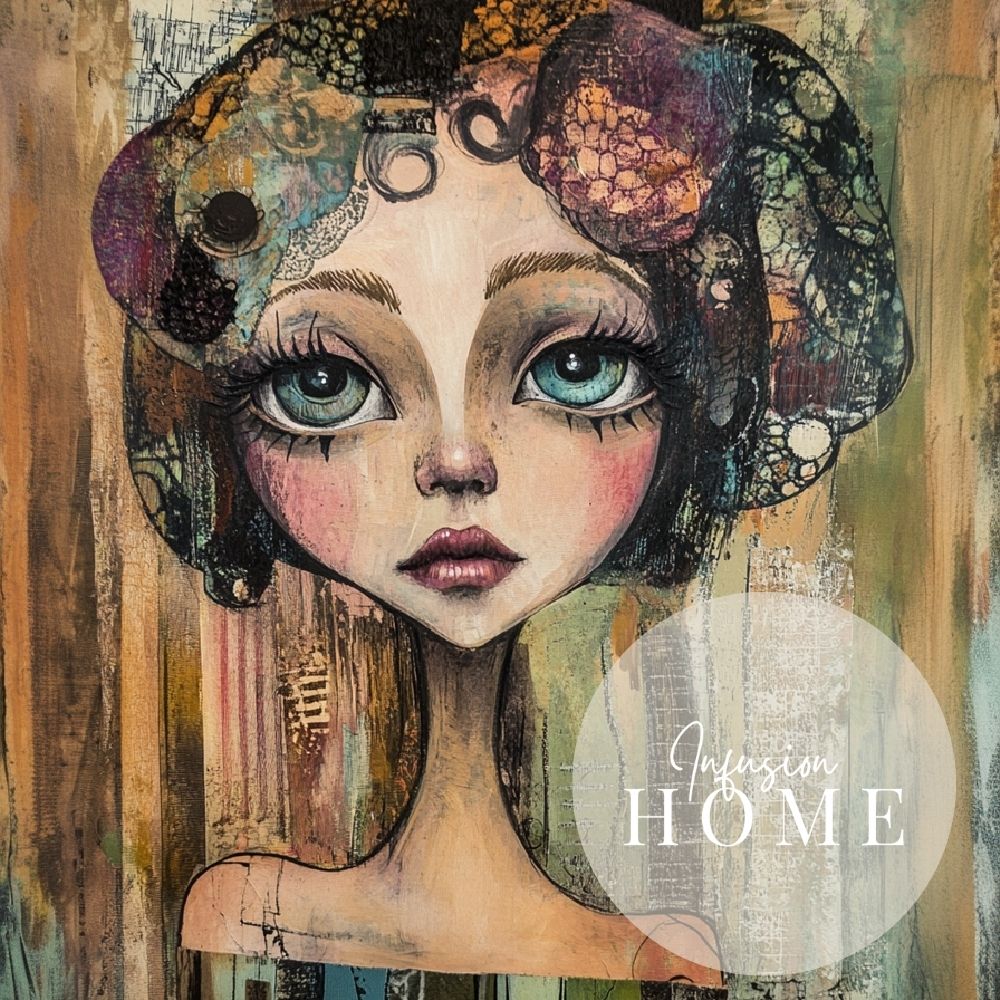 Subdued Charm – Woman Portrait in Whimsical Style - Infusion Home