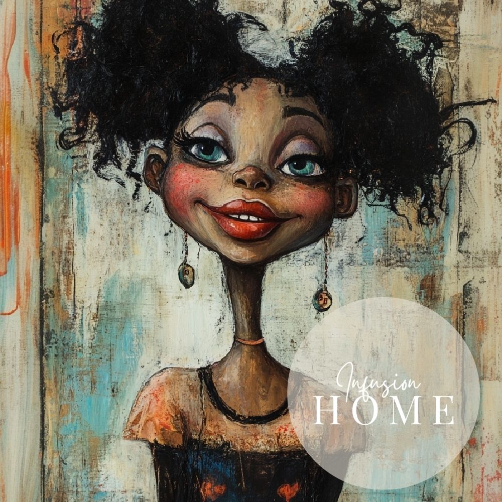 Whimsical Delight – Quirky Portrait with Bold Details - Infusion Home