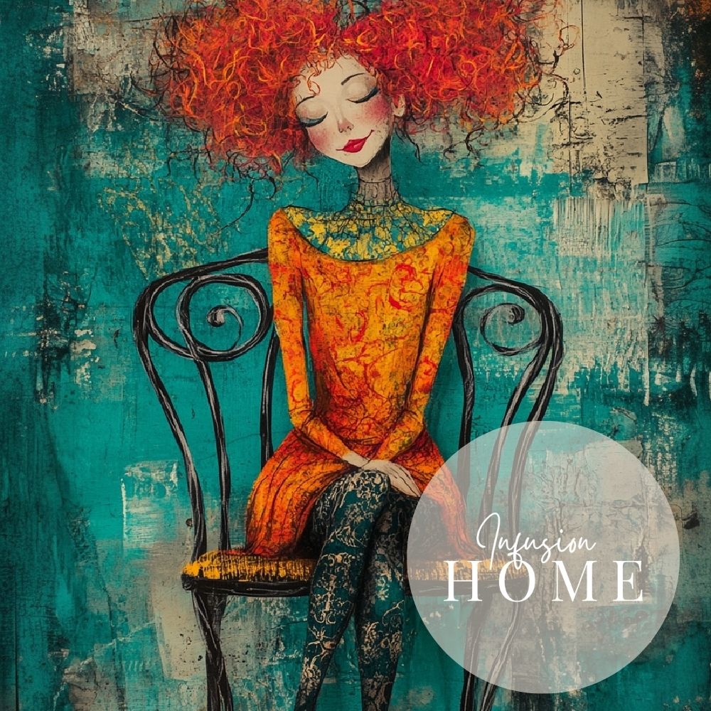 Whimsical Glow – Woman Portrait with Playful Colors - Infusion Home