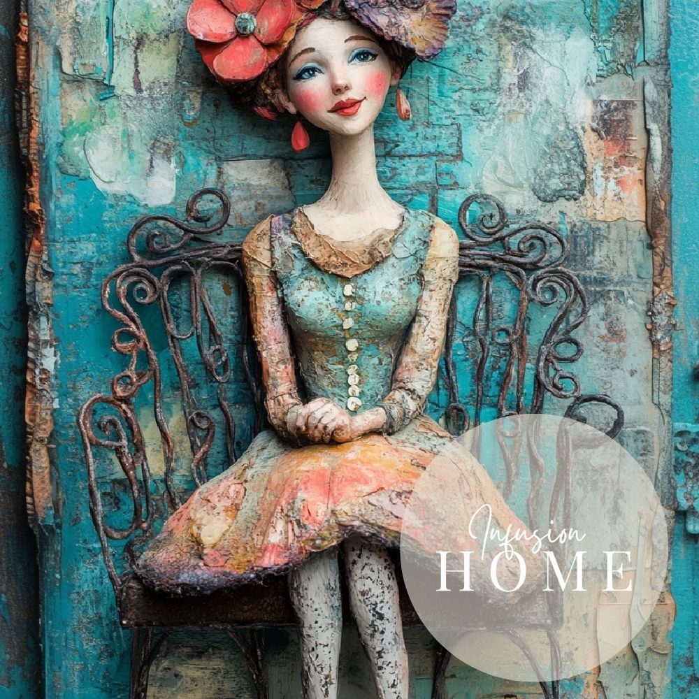 Whimsical Happiness – Vibrant Woman with Bold Colors - Infusion Home