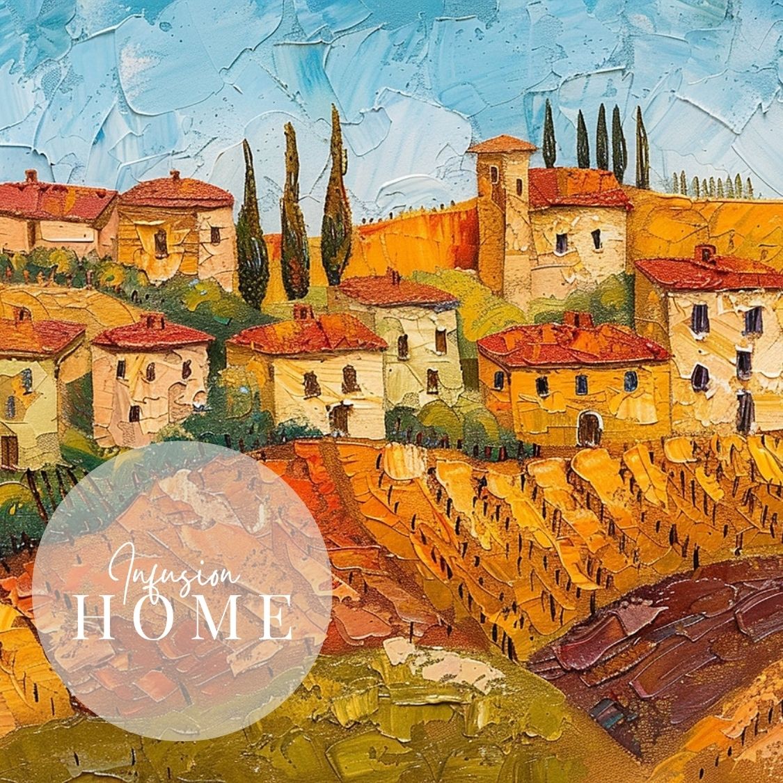 Siena Sunsets - Textured Style Tuscan Village - Infusion Home