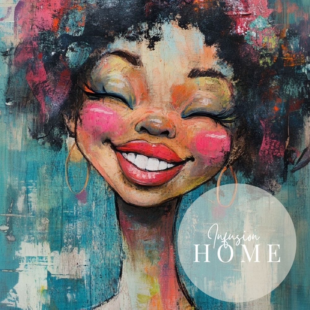 Whimsical Glow – Artful Portrait of a Quirky Woman - Infusion Home