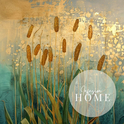 Reeds in Reverie - Cattails in Abstract Dreams - Infusion Home