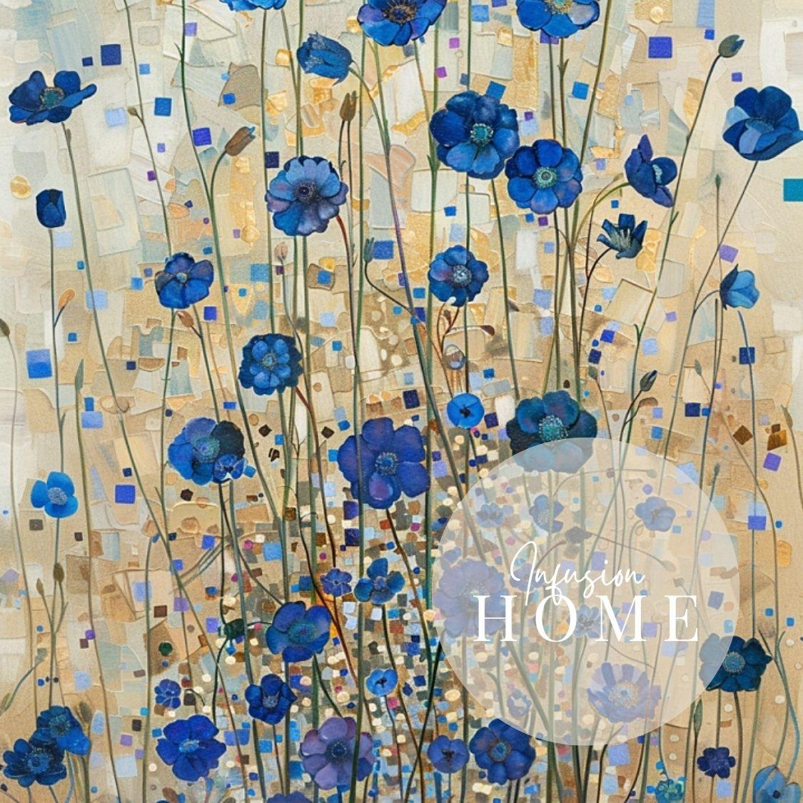 Indigo Light - Dark Blue Wildflowers with Gentle Abstract Touches - Infusion Home