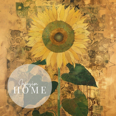 Golden Reverie - Sunflower in Abstract Harmony - Infusion Home