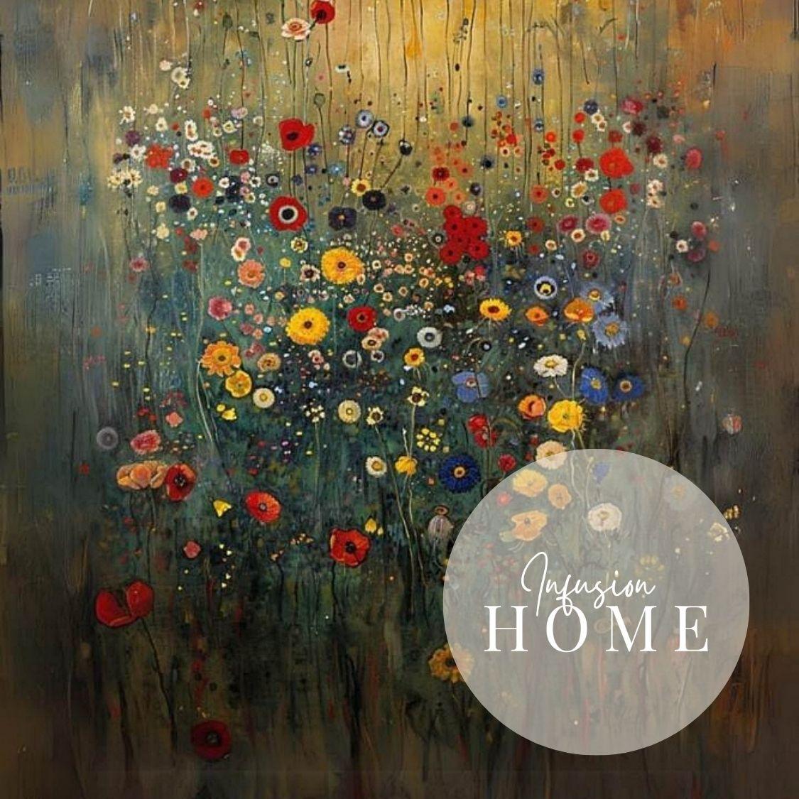 Hushed Petals - Vivid Wildflowers in Abstract Hues - Infusion Home