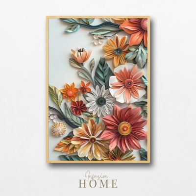 Bold Flowers Paper Cut Floral Artwork