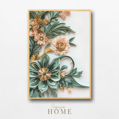 Sage Garden Paper Cut Floral Wall Art Printable