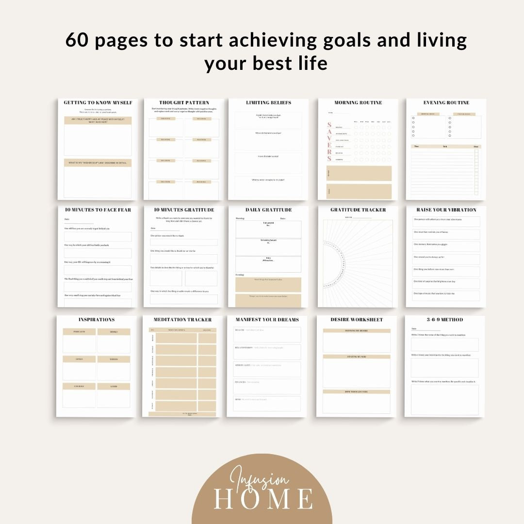 Manifestation Planner – Printable & Fillable Digital Download