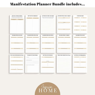 Manifestation Planner – Printable & Fillable Digital Download