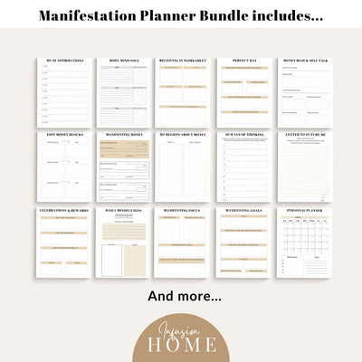 Manifestation Planner – Printable & Fillable Digital Download