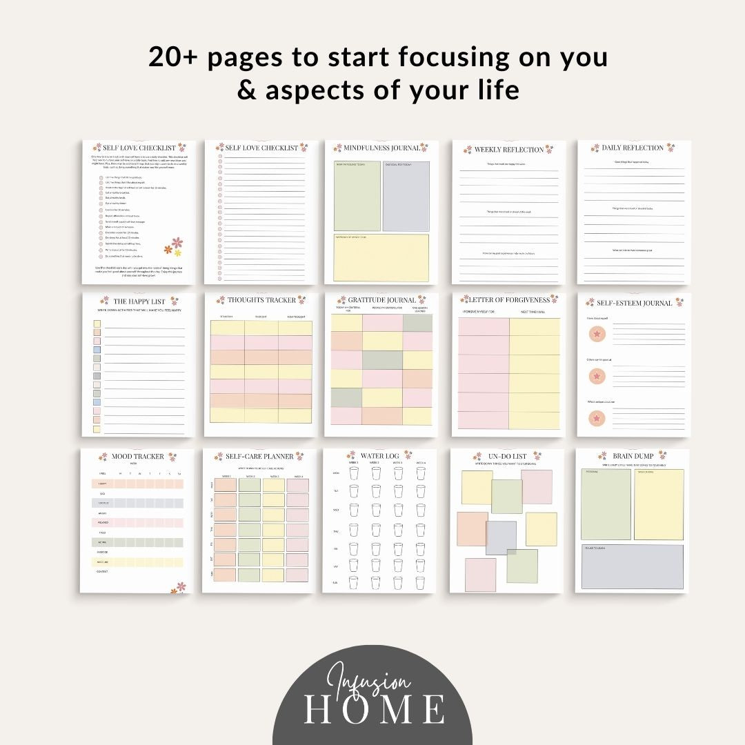 Self-Love Planner – Printable & Fillable Digital Download