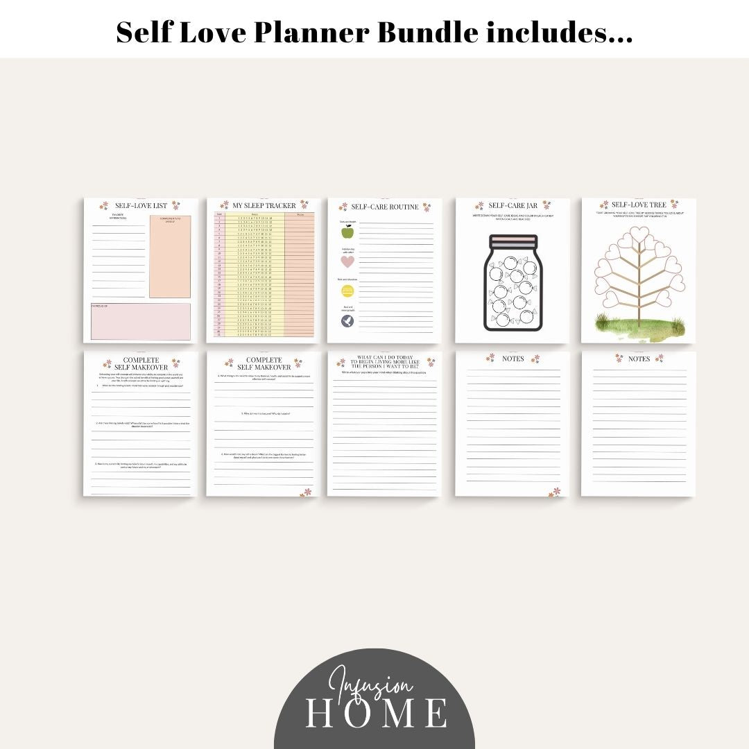 Self-Love Planner – Printable & Fillable Digital Download