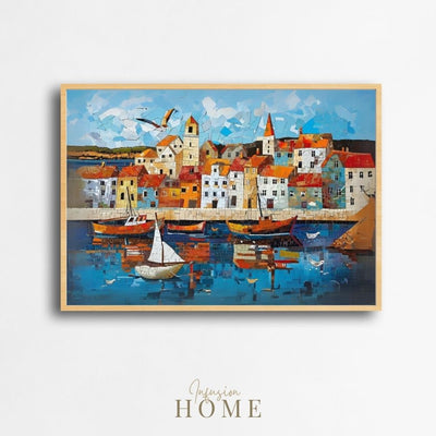 Poster wall art showing 'Coastal Calm - Seaside Mosaic Art'