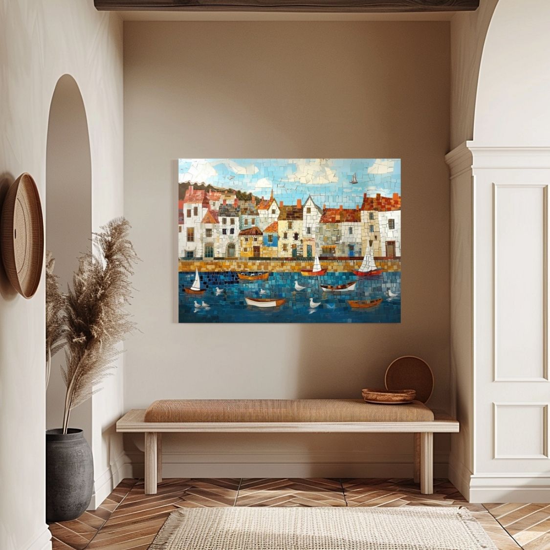 Nautical Mosaic - Fishing Village Artwork - Infusion Home