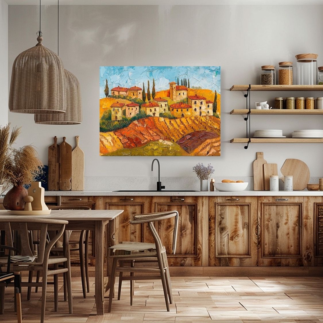 Siena Sunsets - Textured Style Tuscan Village - Infusion Home