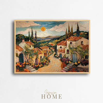 Summer in Provence - Textured Village Art - Infusion Home