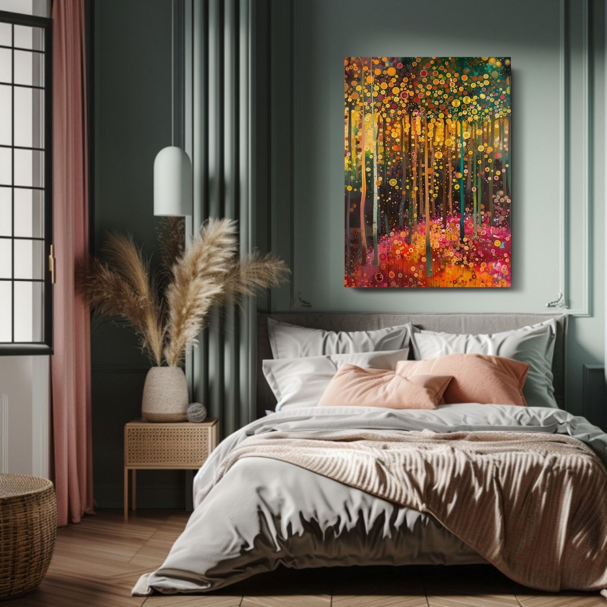 Colorful Circle Forest Abstract Printable Art