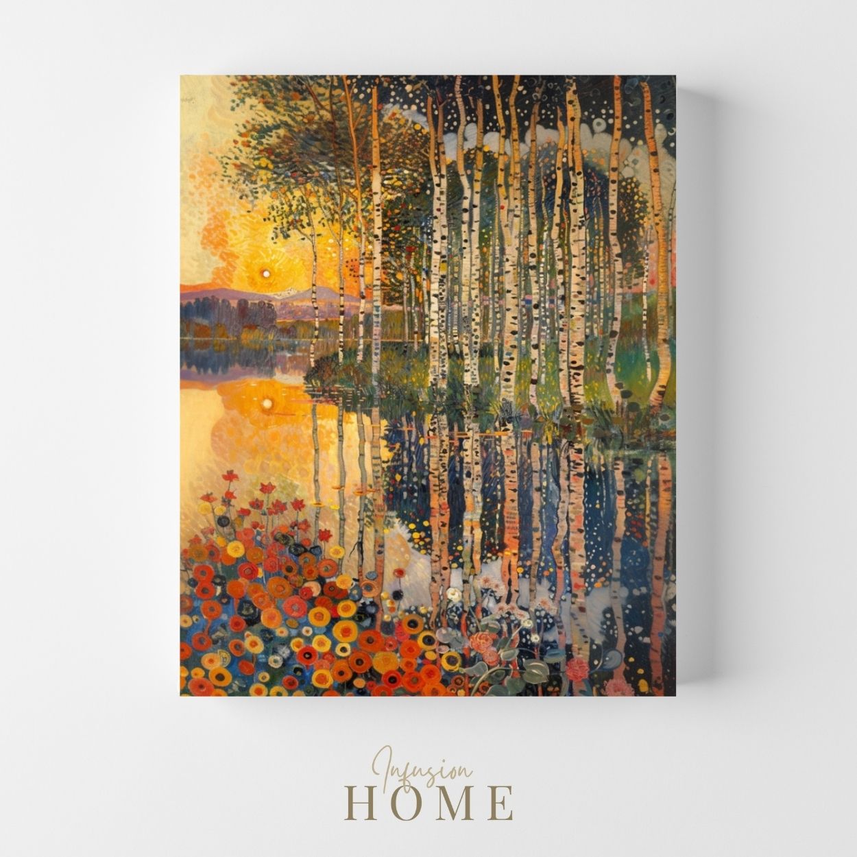 Product image of canvas wall art of Still Waters - Lush Forest Reflections in Rich Hues