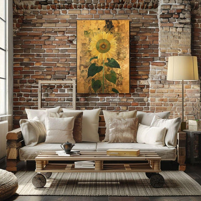 Golden Reverie - Sunflower in Abstract Harmony - Infusion Home